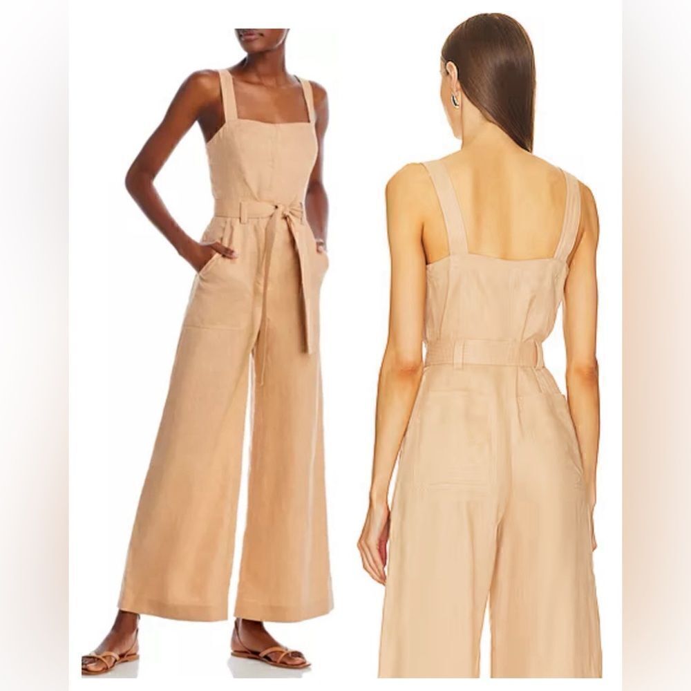 A.L.C. Winslow Linen Belted Wide Leg Jumpsuit NWT Size 2 $495